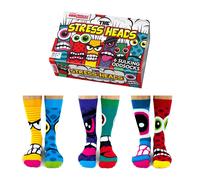 United Oddsocks The Stress Head Box 6 Mens Socks Odd Socks Dad Gift for Men 6-11