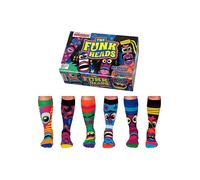 United Oddsocks The Funk Heads Gift Box - 6 Colourful Funky Odd Socks for Men - UK 6-11, EUR 39-46, US 7-12, Mix & Match 70s-Inspired Novelty Socks, Fun Birthday, Christmas or Father’s Day Gift & More