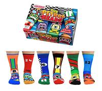 United Oddsocks The Petrol Heads Gift Box - 6 Classic Oddsocks for Men - UK 6-11 EUR 39-46 US 7-12 - Colourful Racing Car Socks, Cotton Rich Crew Length, Fun Novelty Gift for Motorsport Lovers