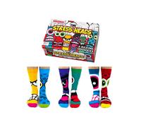 United Oddsocks The Stress Head Box 6 Mens Socks Odd Socks Dad Gift for Men 6-11