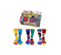 United Oddsocks The Stress Heads Box - 6 Sulking Odd Socks to Mix and Mismatch Multi