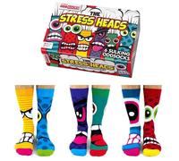 United Oddsocks The Stress Heads Gift Box - 6 Sulking Odd Socks for Men - UK 6-11, EUR 39-46, US 7-12 - Funny Monster-Themed Mix & Match Socks - Colourful Gift for Birthdays, Father’s Day & Christmas