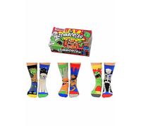 United Oddsocks The Zombodies Box - 6 Pairs of Beastly Odd Socks for Kids to Mix and Mismatch Multi