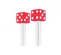 United Pacific 70040 High Impact Plastic Construction Dice Door Lock Knobs for Classic & Vintage Cars/Trucks, 10-32 Thread - Red/White (Pack of 2)