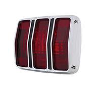 United Pacific F6401 Tail Light Assembly for 1964.5-66 Ford Mustang, Polycarbonate Lens, Chrome Die-Cast Trim, Tail Light Replacement - ONE Unit