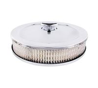 United Pacific S1107 Chrome 10" Air Cleaner Assembly, Low Profile, Die-Cast Chrome Plated Wing Nut, Filter & Breather Hose Nipple Included - ONE Set