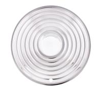 United Pacific SBC01-15 Triple Chrome Plated 15-inch Starburst Hubcaps, Retro Starburst Ripple Style - ONE Set (Pack of 4)