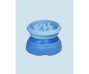 United Pets K2 2 in 1 Design Dog Bowl: Normal Anti Swallow Bowl and Bowl, Light Blue, 2000 ml Capacity, Slow Eating Bowl, One Size