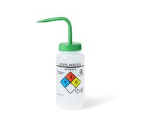 United Scientific™ UniSafe™ Wide Mouth LDPE Vented Wash Bottle, Ethyl Acetate, 500mL (16oz), 4-Color, Pack of 6