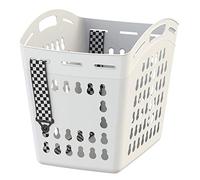 United Solutions Hands-Free Laundry Tote with Adjustable and Removable Strap, Easy to Carry Plastic Laundry Hamper with Ventilated Design, Lightweight, Large Capacity, White