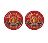 United States 250th Anniversary Brooch Button Decor Circle Decorative for Backpacks, 2.25", Plastic, no gemstone