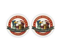 United States 250th Anniversary Brooch Button Decor Circle Decorative for Backpacks, 2.25", Plastic, no gemstone