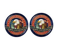 United States 250th Anniversary Brooch Button Decor Circle Decorative for Backpacks, 2.25", Plastic, no gemstone