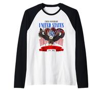 United States 250th Anniversary Eagle Fireworks Pride Raglan Baseball Tee
