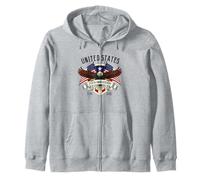 United States 250th Anniversary Eagle Flag Patriotic Zip Hoodie
