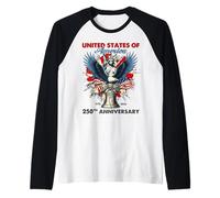 United States 250th Anniversary Eagle Liberty Bell Raglan Baseball Tee