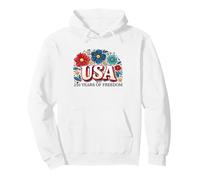 United States 250th Anniversary Floral Freedom Patriotic Art Pullover Hoodie