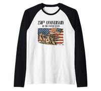 United States 250th Anniversary Revolutionary War 1776 2026 Raglan Baseball Tee