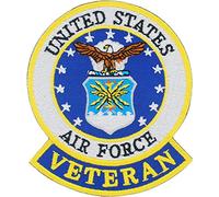 United States Air Force USAF Veteran Full Color Seal Embroidered Patch, with Iron-On Adhesive