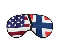 United States and Norway Flag Eye Mask for Sleeping Blackout Night Blindfold with Adjustable Strap for Men Women Travel Yoga Nap