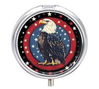 United States Bald Eagle1 4th of July Small Pill Box Case 3 Compartment 2"