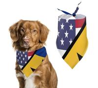 United States Barbados Flag Cute Dog Bandana Triangle Adjustable Washable Cat Scarf Pet Accessories