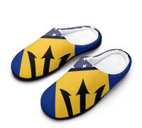 United States Barbados Flag Mens Slipper Slip On Winter Warm House Slippers Shoes Indoor Outdoor