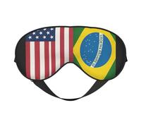 United States Brazil Print Sleep Eye Mask Soft Adjustable Lightweight Blackout Blindfold Travel Nap Night Rest