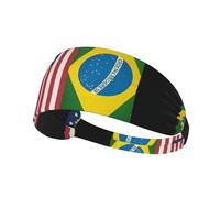 United States Brazil Printing Double-Sided,Unisex Elastic Sports Headband,Ideal As A Gift For Sports-Loving Friends,Family