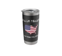 United States Distressed Flag Palm Coast Pride Stainless Steel Insulated Tumbler