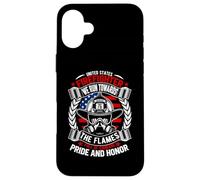 United States Firefighter We Run Towards The Flames Case for iPhone 16 Plus