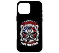 United States Firefighter We Run Towards The Flames Case for iPhone 16 Pro Max