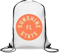 United States FL Florida The Sunshine State Gym Sack Casual Drawstring Bag White