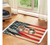 United States Flag Pet Feeding Mat-Waterproof & Non-Slip Dog and Cat Food Mat-No Stains Quick Dry Dog Water Dispenser Mat