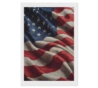 United States Flag Stacked Wavy Adults Diamond 5D Painting Kit Square Drill DIY Art Craft Wall Decor