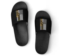 United States Flag Trombone Women's House Slippers for Men Shower Slides Bathroom Shoes Sandals 46 (287mm)