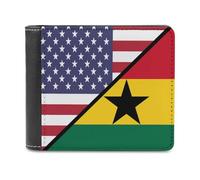 United States Ghana Flag Classic Mens Wallets Women Slim Bifold Wallet Card Holder for Front Pocket