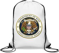 United States Government Military Seal Gym Sack Casual Drawstring Bag White