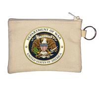 United States Government Military Seal Key Chain Coin Purse Beige