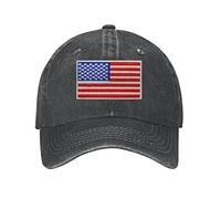 United States Hat Embroidered American Flag Baseball Caps for Men Women Decorations USA Hats, Black, One size