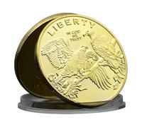 United States Liberty Challenge Coin in God We Trust Eagle Metal Medal with Plastic Case Art Craft