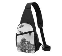 United States Marine Casual Sling Bag Crossbody Shoulder Pack,Durable Polyester Chest Bag with Multiple Pockets and Key Holder,Adjustable Strap for Men Women