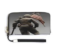 United States Marine Clutch Purse Cute PU Travel Clutch Purses Large Capacity Ladies Wristlet Wallets Long Clutch Wallet with Zipper for Shopping Outside Traveling