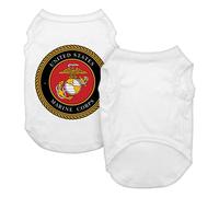 United States Marine Corps Dog Tank Top - Military Style Pet T-Shirt - Comfortable, Breathable, and Soft Dog Clothing - White (Large)