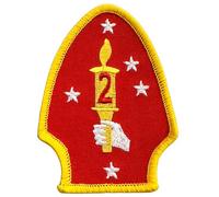 United States Marine Corps USMC, 2nd Division, Iron-On Patch with Iron-On Adhesive (Full Color)