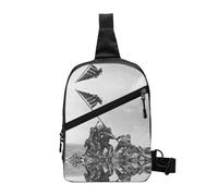 United States Marine Foldable Sport Sling Bag,Lightweight Crossbody Chest Pack with Multiple Pockets,Water-Resistant Polyester Fabric,Compact Travel Daypack