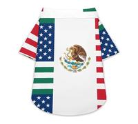 United States Mexico Friendship Flag Cute Pet T-Shirts Dog Shirt Clothes Funny Beach Pullover Cat Sweatshirt For Small Pets L