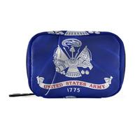 United States Military Us Army Flag Blue Pill Organizer with Detachable Compartments Portable Medicine Pill Organizer