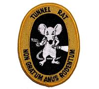 United States Military Vietnam Tunnel Rat Non Gratum Anus Rodentum Patch, with Iron-On Adhesive