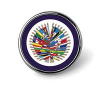United States National Organization Flag Round Brooch Lapel Pin Decoration Badge Elegant Pins for Women Men